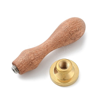 DIY Letter Scrapbook Brass Wax Seal Stamps and Wood Handle Sets AJEW-PH0010-E-1