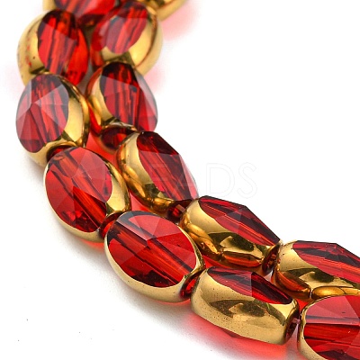 Electroplate Transparent Glass Beads Strands EGLA-G037-03A-HP-1