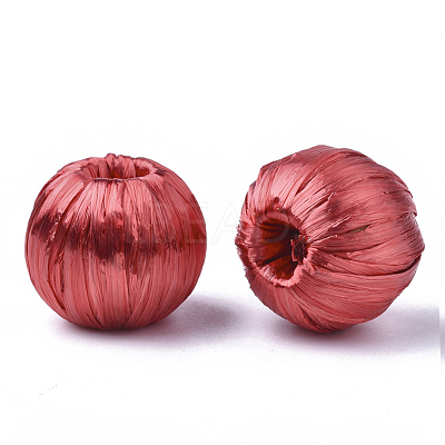 Handmade Raffia Woven Beads WOVE-Q077-20A-02-1