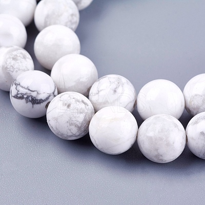 Natural Howlite Round Bead Strands X-G-I107-8mm-1