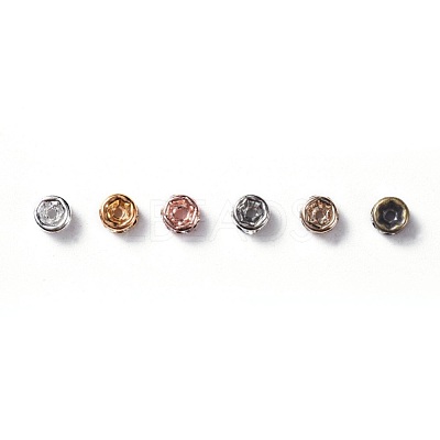 Brass Rhinestone Spacer Beads RB-X0013-10-NF-1