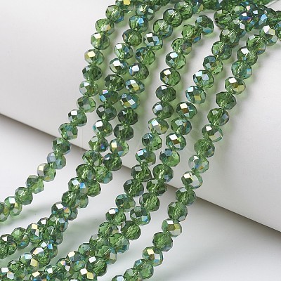 Electroplate Transparent Glass Beads Strands EGLA-A034-T8mm-S10-1