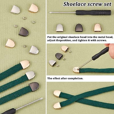 3 Sets 3 Colors Iron No Tie Shoe Lace Tip Decoration Kits DIY-NB0007-85-1
