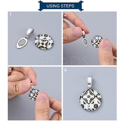 Tibetan Style Alloy Glue On Flat Pad Pendant Bails TIBEP-1124-AS-LF-1
