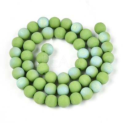 Frosted Opaque Glass Beads Strands GLAA-T032-P8mm-MBB06-1
