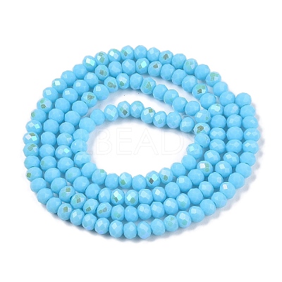 Electroplate Opaque Solid Color Glass Beads Strands EGLA-A044-P2mm-L08-1