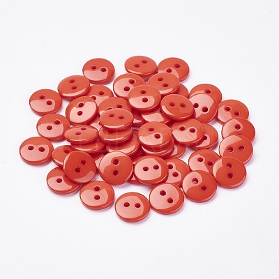 2-Hole Flat Round Resin Sewing Buttons for Costume Design BUTT-E119-34L-08-1