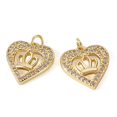 2Pcs Brass Micro Pave Cubic Zirconia Pendants KK-TA0002-78B-G-1