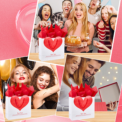 1Pc Valentine's Day Themed Heart Printed Paper Bags ABAG-SP0001-11A-1
