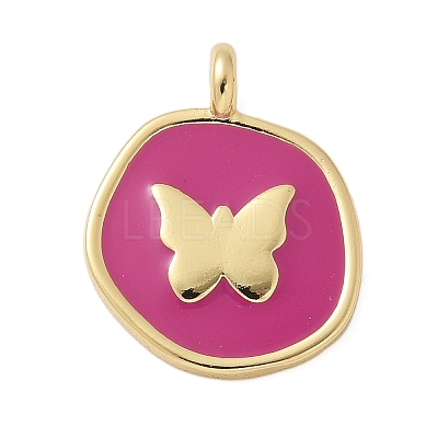 Brass Enamel Pendants KK-P293-11G-04-1