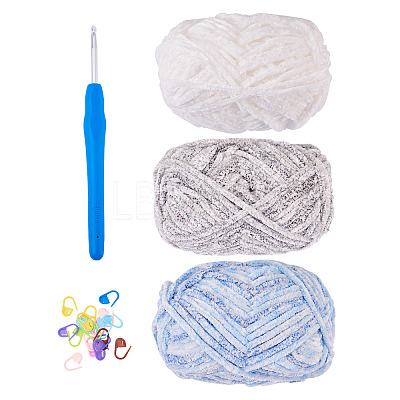 3 Rolls Super Bulky Plush Polyester Chenille Yarn OCOR-MB0001-06C-1