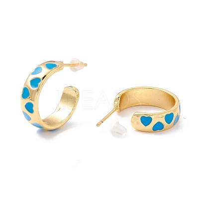 Real 18K Gold Plated Brass Stud Earrings for Women EJEW-I684-06G-01-RS-1