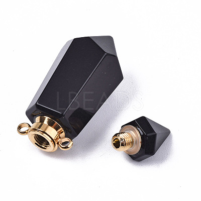 Faceted Natural Obsidian Pendants G-T131-15A-1