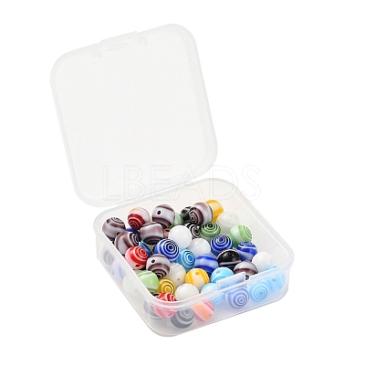 48Pcs Handmade Millefiori Glass Beads LK-YW0001-02B-1