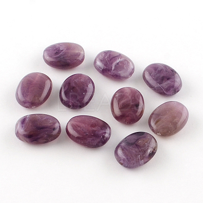 Oval Imitation Gemstone Acrylic Beads OACR-R047-M-1