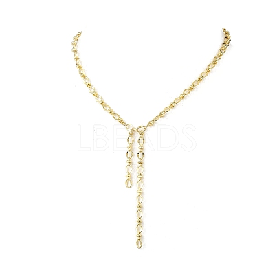 Brass Oval Link Lariat Necklaces for Women NJEW-JN05637-1