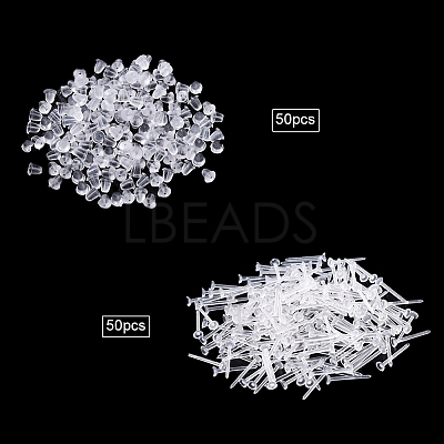 1000Pcs 2 Style Eco-Friendly Plastic Stud Earring Findings KY-YW0001-11-1