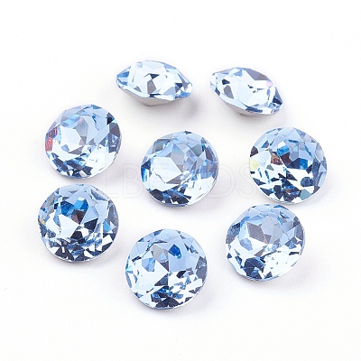 Pointed Back & Back Plated K9 Glass Rhinestone Cabochons RGLA-J012-10mm-211-1