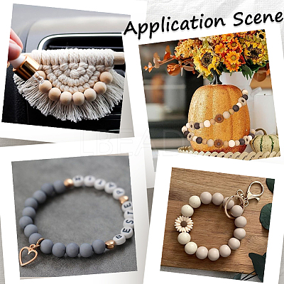 75Pcs 5 Colors Round Silicone Focal Beads SIL-SP0001-02-1