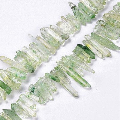Natural Crackle Quartz Crystal Dyed Beads Strands G-I345-05G-1