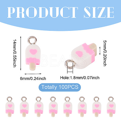 100Pcs Handmade Polymer Clay Charms CLAY-TA0001-96D-1