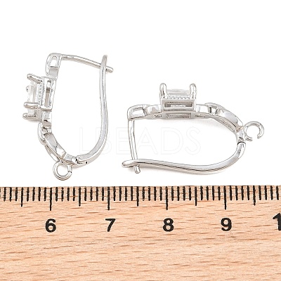 Brass Micro Pave Cubic Zirconia Hoop Earring Findings CU-CBAB5B4-07P-1