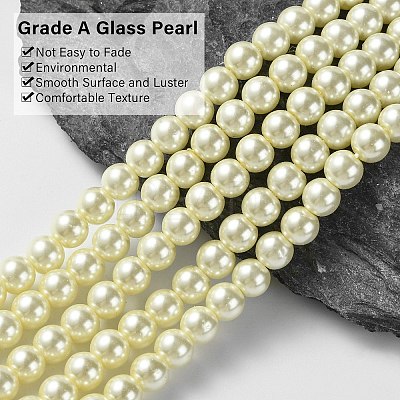 Eco-Friendly Dyed Glass Pearl Round Beads Strands HY-A002-6mm-RB003-1