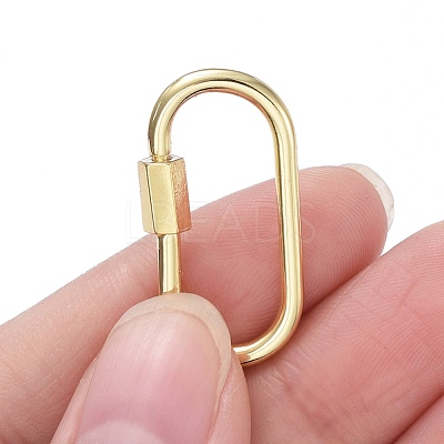 Brass Screw Carabiner Lock Charms ZIRC-E164-12G-1