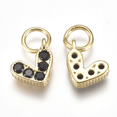 Brass Micro Pave Cubic Zirconia Charms LS-ZIRC-F111-08G-01-1