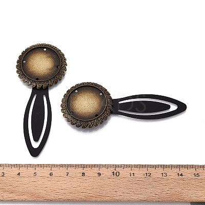 Alloy & Iron Bookmark Cabochon Settings PALLOY-N184-09AB-1