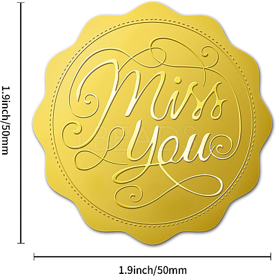 Plastic Self Adhesive Gold Foil Embossed Stickers DIY-WH0211-179-1