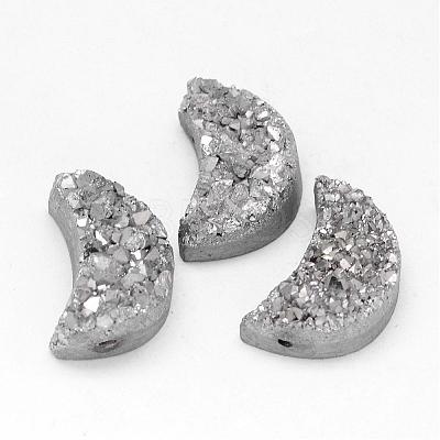 Electroplated Natural Druzy Quartz Crystal Beads G-G888-07A-1