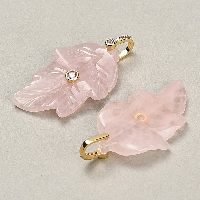 Natural Rose Quartz Pendants G-K372-06G-A05-1
