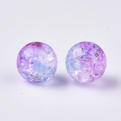 Transparent Crackle Acrylic Beads CACR-N002-10-1