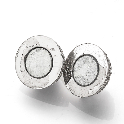 Brass Micro Pave Cubic Zirconia Magnetic Clasps with Loops ZIRC-S058-04P-12mm-1