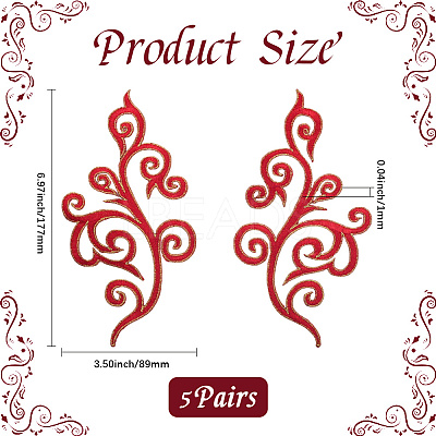 Ethnic Style Flower Pattern Computerized Embroidery Appliques LS-PATC-WH20017-21A-1