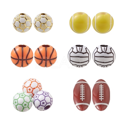 114Pcs 6 Style Acrylic Beads DIY-FS0002-36-1