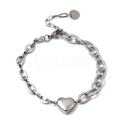 304 Stainless Steel Link Bracelets BJEW-H644-14P-1