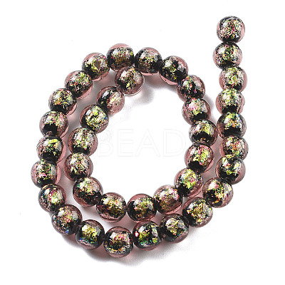 Handmade Foil Lampwork Beads Strands FOIL-K003-06B-18-1