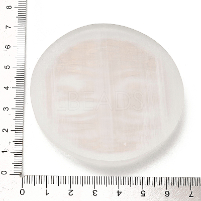 Flat Round Natural Selenite Slice Coasters AJEW-C042-01E-1