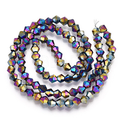 Electroplate Glass Bead Strands EGLA-R094-4mm-02-1