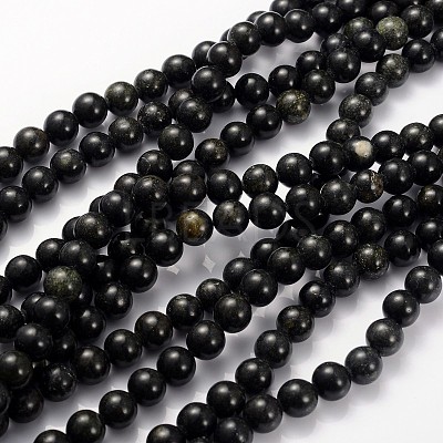 Natural Serpentine/Green Lace Stone Beads Strands X-GSR8mmC146-1