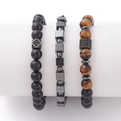 Unisex Stretch Bracelets Sets BJEW-JB04845-1