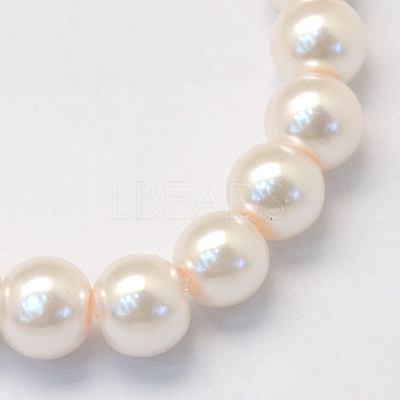 Baking Paint Pearlized Glass Pearl Round Bead Strands HY-Q003-4mm-41-1