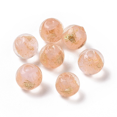 Handmade Gold Foil Glass Beads LAMP-C004-03D-1