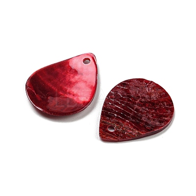 Spray Painted Natural Akoya Shell Pendants BSHE-G034-12-1
