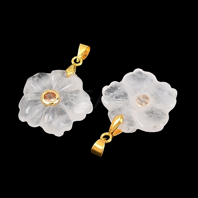 Natural Quartz Crystal Carved Pendants G-A315-01G-01-1
