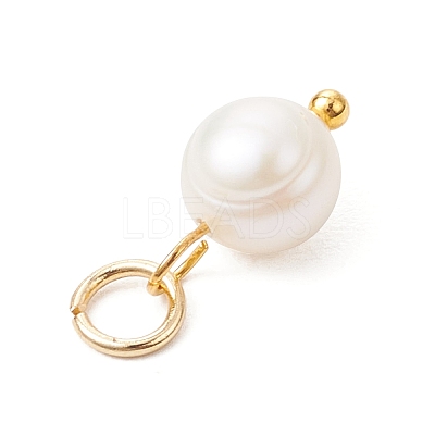 3Pcs 3 Colors Natural Cultured Freshwater Pearl Two Sides Polished Charms PALLOY-JF04036-1