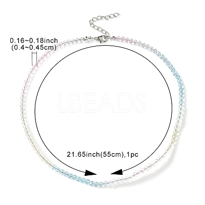 Bling Glass Round Beaded Necklace for Women NJEW-PH01490-02-1