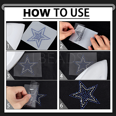 Star shape Glass Hotfix Rhinestone DIY-WH0558-99A-1
